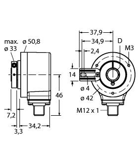 [1545856] Turck Incremental Encoder, Industrial Line (RI-12HA3T-2K500-H1181)