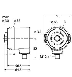 [1545463] Turck Absolute Rotary Encoder - Multiturn, Industrial Line (RM-35I12T-5C25B-H1181)