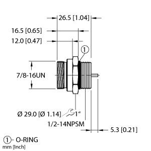 [U5229-1] Turck Actuator and Sensor Receptacle, Front Mount (RSFL 26)