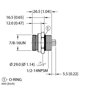 [U5229-12] Turck Actuator and Sensor Receptacle, Front Mount (RSFL 56)