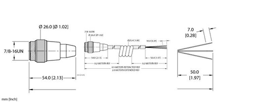 [U2101-0] Turck Actuator and Sensor Cordset, Connection Coil Cordset (RSM 30-2M/S90-SP)
