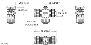 [U1060] Turck Actuator and Sensor Tee (RSM-2RKM 20)