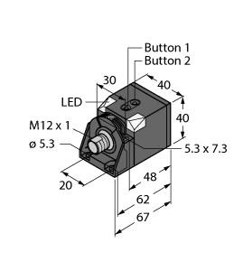 [1610053] Turck Ultrasonic Sensor, Diffuse Mode Sensor (RU200-CK40-LIU2P8X2T-H1151)