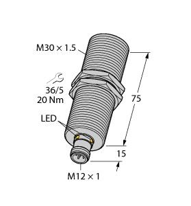 [1610036] Turck Ultrasonic Sensor, Diffuse Mode Sensor (RU300U-M30M-2UP8X2-H1151)