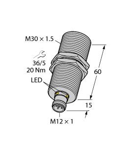 [1610032] Turck Ultrasonic Sensor, Diffuse Mode Sensor (RU40U-M30M-2UP8X2-H1151)