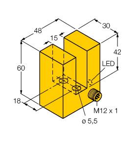 [1605007] Turck Inductive Sensor, Slot-type (SI15-K30-AP6X-H1141)