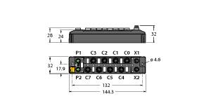 [6814023] Turck Compact Multiprotocol I/O Module for Ethernet, 8 Universal Digital Channels, Configurable as PNP Inputs or 2 A Outputs (TBEN-S1-8DXP)
