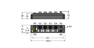 [6814076] Turck Compact Multiprotocol I/O Module for Ethernet, 8 Universal Digital Channels, Configurable as PNP Inputs or 2 A Outputs (TBEN-S2-8DXP)
