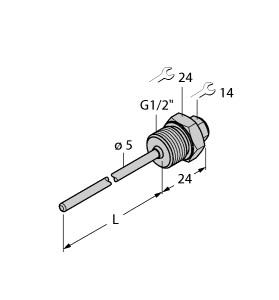 [9910444] Turck Accessories, Thermowell, For Temperature Sensors (THW-3-G1/2-A4-L100)