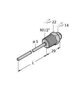 [9910449] Turck Accessories, Thermowell, For Temperature Sensors (THW-3-N1/2-A4-L150)