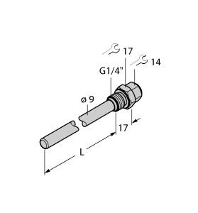 [9910764] Turck Accessories, Thermowell, For Temperature Sensors (THW-6-G1/4-A4-L050)