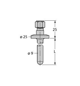[9910470] Turck Accessories, Thermowell, For Temperature Sensors (THW-6-TRI3/4-A4-L250)