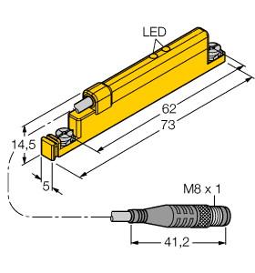 [1536620] Turck Linear Position Sensor, For Analog Monitoring of Pneumatic Cylinders (WIM45-UNTL-LIU5X2-0.3-PSG4M)