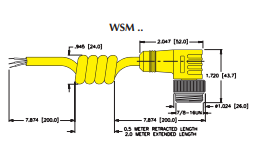 [U2709-5] Turck Actuator and Sensor Cordset, Extension Coil Cordset (WSM RKM 30-2M/S90-SP)
