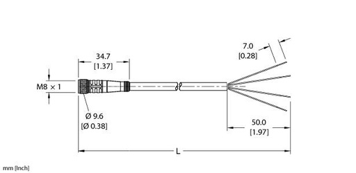 [U2503-16] Turck Actuator and Sensor Cordset, Connection Cable (PKG 4M-15)