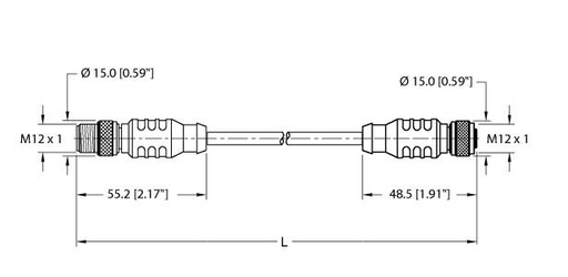 [U0323] Turck Cable for DeviceNet and CANopen, Extension Cable (RSC RKC 572-2M)