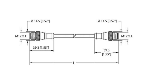 [U-75622] Turck Actuator and Sensor Cordset, Extension Cable (RS 8T-2-RS 8T)