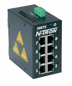 [308TX] 300 Series, 8-Port, N-Tron 308TX Unmanaged Industrial Ethernet Switch