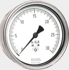 [25-210-200-inH2O-SSBU] Low Pressure Gauge, 2.5" dial, 1/4" Center Back Connection, SS Bezel & U-Clamp, 0-200"WC