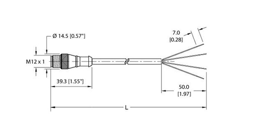 [U2097] Turck Actuator and Sensor Cordset, Connection Cable (RS 4.4T-2)