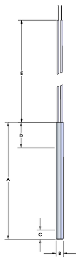 [E3A50-E12] Watlow Firerod Heater, 120V/300W, 1/4" Diameter, 3" Length, 12" Leads