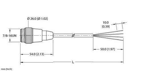 [U2084-1] Turck Actuator and Sensor Cordset, Connection Cable (RSM 40-2M)