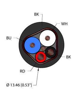 [RF52010] Turck Fieldbus Technology Cable, Reelfast™ Bulk Cable (BLK,EX60,1STPX16+1STPX18,S-DFB,TCERDB,DN)