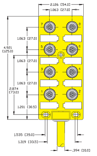 [U0112-31] Turck Actuator and Sensor Junction Box, 8 Port (VBKB 80-CS12)
