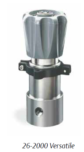 [26-20N0B46A270AC] TESCOM PRESSURE REDUCING REGULATOR, NITRONIC 60 BODY INLET 15,000PSI, OUT 200-15,000PSI, BUNA-N, HI PRESSURE AMINCO 1/4"NPT VENT PORT, 1/4" IN AUT PORT, .06 CV, VESPEL SEAT MATERIAL