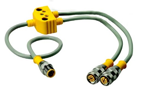 [U0099] Turck Actuator and Sensor Splitter, Two Branch (VB2-FSM 4.4/2RK 4T-0.5/0.5)