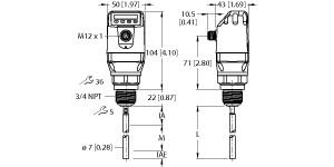 [100001865] Turck Level Sensor, With Analog Output and 2 ×  Switching Outputs (LS-534-0600-LIU22PN8X-H1151)