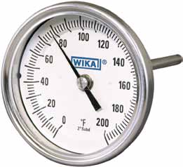 [52914409] Wika TI.30 BIMETAL, 3" DIAL, 9" STEM, 50/300F, Silicone Filled w/ Safety Glass Lens