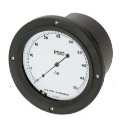 [109GE-00-OO] Mid-West 109 Aluminum Differential Pressure Gauge, 6" Dial, 0 to 3000 psig, 1/4 NPTF SS Back Mount