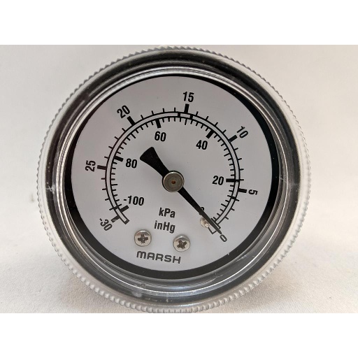 [J1818] PRESSURE GAUGE -30-0"HG/KPA VAC, 2" DIAL, 1/4"CBM 2% ACCURACY