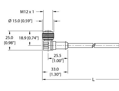 [U2436-0] Turck Actuator and Sensor Cordset, Extension Cable (WK 4.5T-4)