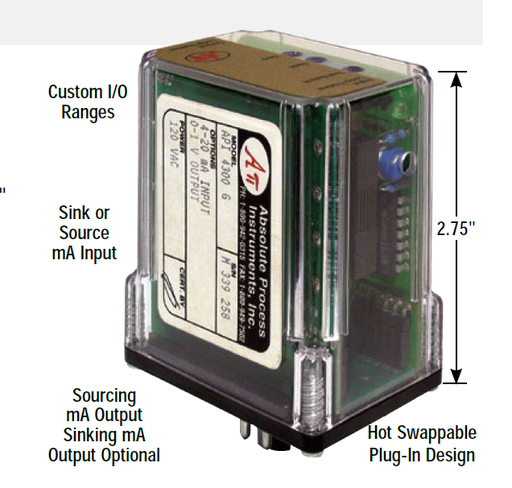 [API 4300 G] API PLUG-IN DC/DC TRANSMITTER 115VAC POWER 4-20MA IN AND OUT