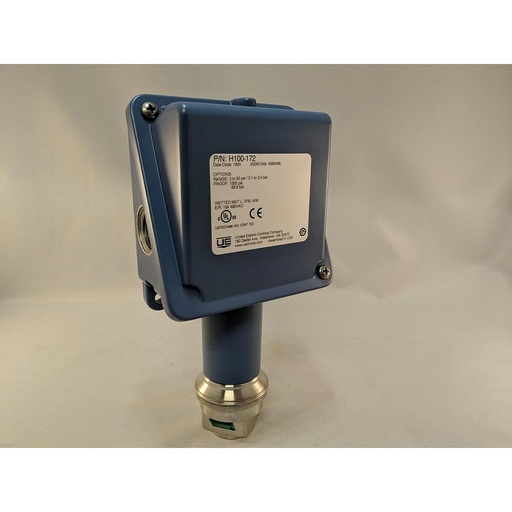 [H100-191] United Electric 100 Series Pressure Switch, SPDT, 10-100 PSI, 316SS Diaphragm, 1/2" NPT