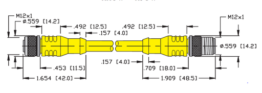 [U5311-61] Turck Actuator and Sensor Cordset, Extension Cordset (RKC 8T-0.5-RSC 8T)