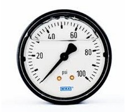 [52941518] Wika 113.13 Series Brass Liquid Filled Pressure Gauge, 0 to 1400 kPa