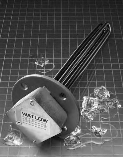 [2167-7682] Watlow 3" 150Lb Flanged Tubular Heater, 480 VAC, 4500W, 3 Elements, 25.50" Immersion, w/Type 3 Thermostat