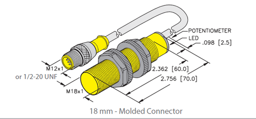 [2305590] Turck Capacitive Sensor (BC5-S18-AZ3X-0.2-SB3T)