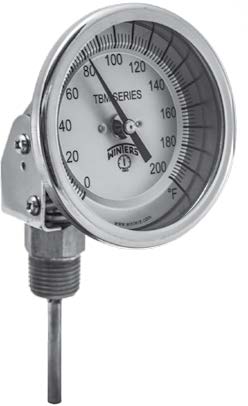 [TBM32040B8] TBM Series Bi-Metal Thermometer, 3" Adj Dial, 4" Stem, 1/2"NPT Process Connection,  0/250F&C