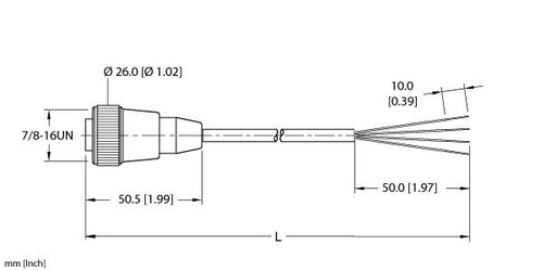 [U2132] Turck Actuator and Sensor Cordset, Connection Cable (RKM 40-15M)