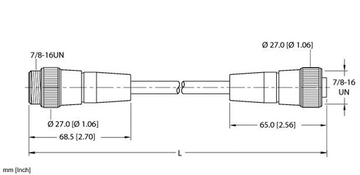 [U-44189] Turck Power Cordset, Extension Cable (RSM RKM 34-10M)