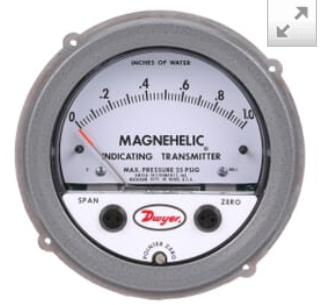 [605-20] Magnehelic Differential Pressure Transmitter, 4-20mA Output, 0-20 inches H2O Range
