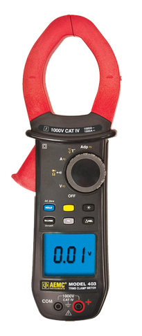 [2139.51] AEMC Power Clamp-on Meter Model 407 (TRMS, 1000VAC/DC, 1000AAC/1500ADC, Ohms, Continuity, Energy, Harmonics, Power, THD, Recording