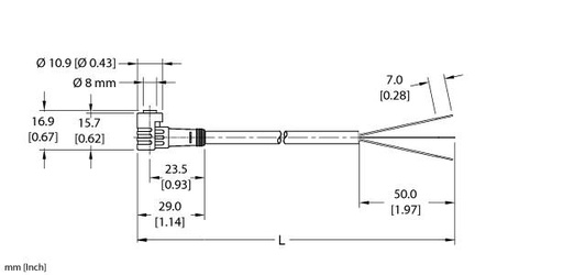 [U0078-39] Turck Actuator and Sensor Cordset, Connection Cable (PKW 3Z-6)