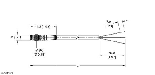 [U0936-55] Turck Actuator and Sensor Cordset, Connection Cable (PSG 3M-5/S760)