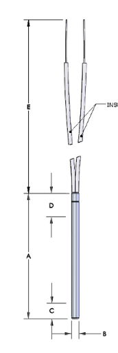 [2216-1448] FIREROD HEATER .125" DIAMETER ,Sheath Materials Inconel 600,1"Length