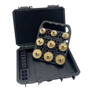 [QT200B] Set of 9 quick connect test fittings in brass with resin holder 3 of each size (1/4", 1/2", 3/4")